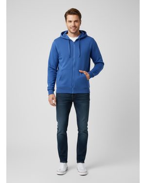 Pánska mikina s kapucňou bez potlače modrá