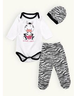 Dojčenská súprava MALÁ ZEBRA bielo-čierna