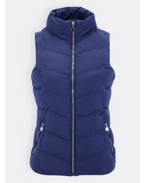 Dámska krátka prešívaná vesta tmavomodrá