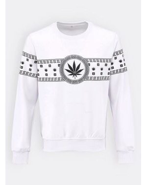 Pánska mikina s potlačou biela