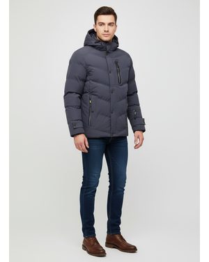 Pánska zimná bunda s kapucňou sivá