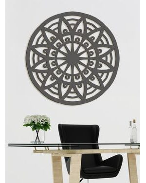 Drevená mandala na stenu KVET