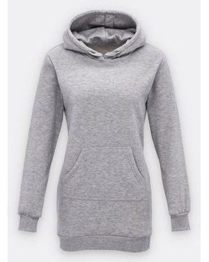 Dámska predĺžená mikina s kapucňou sivá