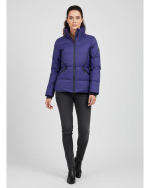 Dámská zimní bunda bez kapuce modrá