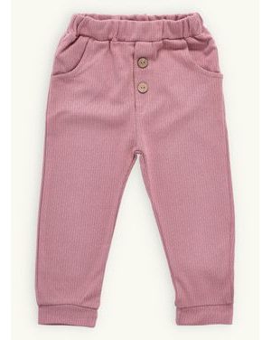 Dojčenské rebrované tepláky staroružové