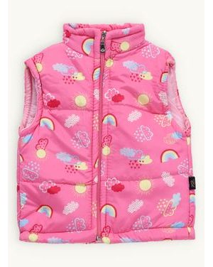 Detská prešívaná vesta DÚHA ružová