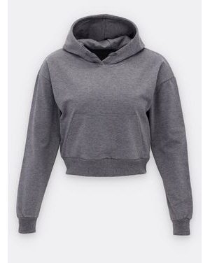 Dámska mikina crop top sivá