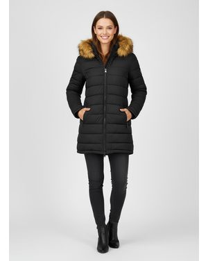 Dámská oboustranná zimní bunda khaki-černá