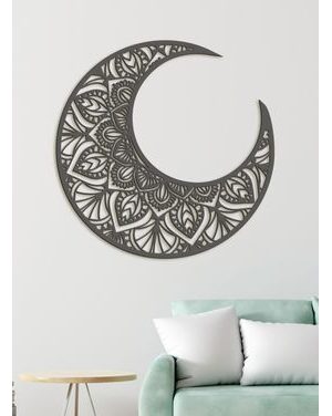 Drevená mandala POLMESIAC