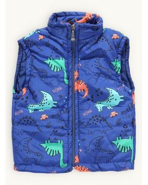 Detská prešívaná vesta DINOSAURY modrá