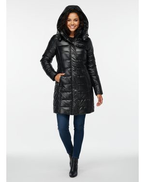 Dámska dlhá prešívaná bunda čierna