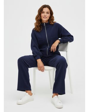 Dámska tepláková súprava crop top tmavomodrá