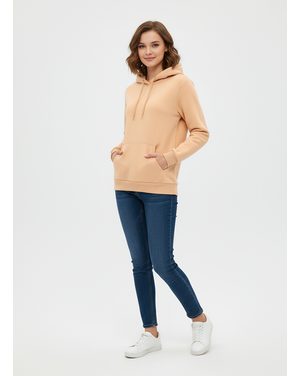 Dámska športová mikina s kapucňou béžová