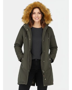 Zateplená dámská zimní bunda khaki