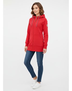 Predĺžená mikina červená
