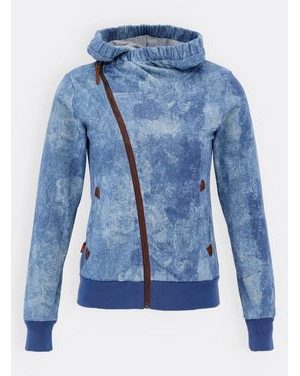 Dámska mikina s asymetrickým zapínaním svetlomodrá