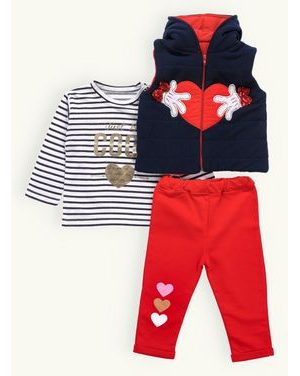 Detská suprava SRDCE červeno-tmavomodrá