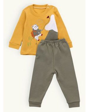 Detská tepláková súprava MACO HOROLEZEC olivovo-žltá