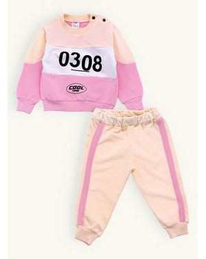 Dětská sportovní souprava s potiskem pudrová