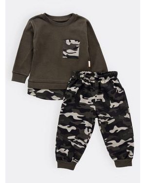 Dojčenská súprava MASKÁČ tmavozelená