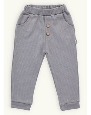 Dojčenské rebrované tepláky sivé