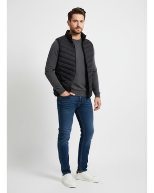 Pánska prešívaná vesta bez kapucne čierna