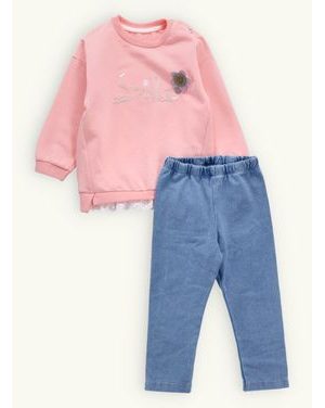 Detská tepláková súprava ÚSMEV púdrová