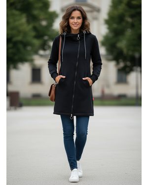 Prodloužená mikina s kapucí černá