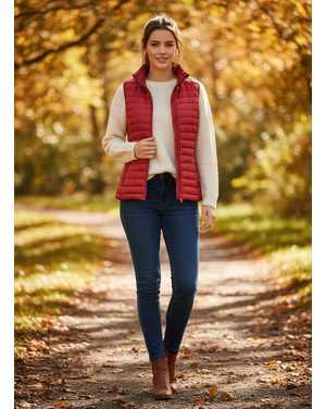 Dámska prešívaná vesta vínová