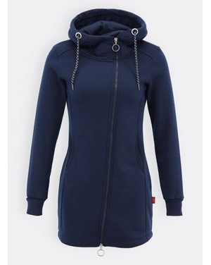 Predĺžená mikina s kapucňou tmavomodrá