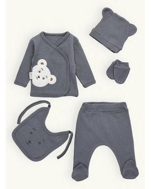 Dojčenská rebrovaná súprava MACKO sivá