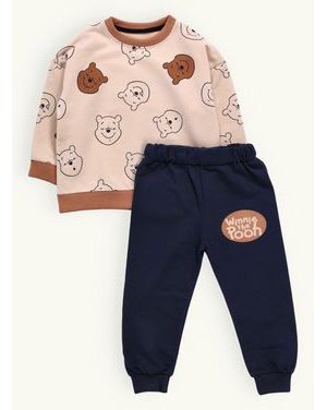 Detská tepláková súprava VESELÝ MACKO krémovo-hnedá