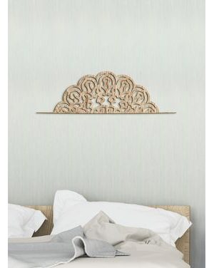 Dřevěná mandala půlkruh FLORA