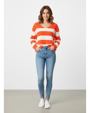 Dámsky sveter bielo-oranžová