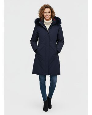 Dámska obojstranná bunda tmavomodro-červená