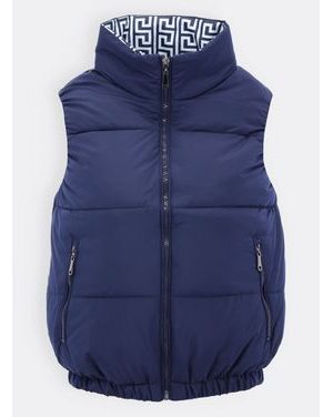 Dámska krátka prešívaná vesta tmavomodrá