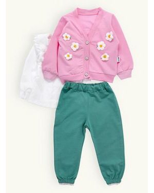 Detská súprava MARGARÉTKA ružovo-zelená