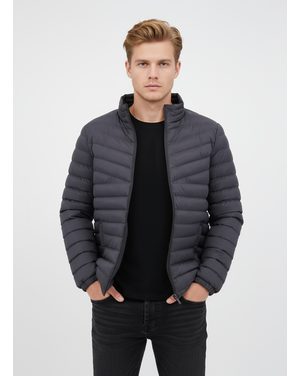 Pánska prešívaná bunda grafitová