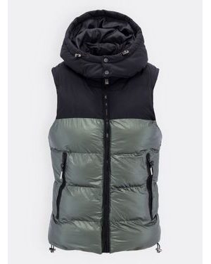 Pánska prešívaná vesta čierno-zelená