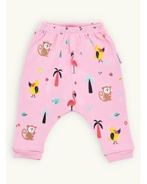 Detské tepláky s exotickou potlačou ružové