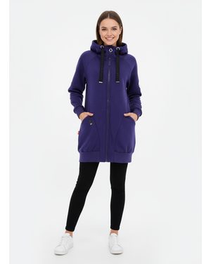 Dámska predĺžená mikina s kapucňou fialová