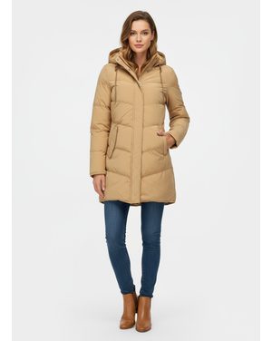 Dámska zimná bunda s kožušinovou podšívkou béžová