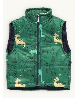 Detská prešívaná vesta DINOSAURY zelená