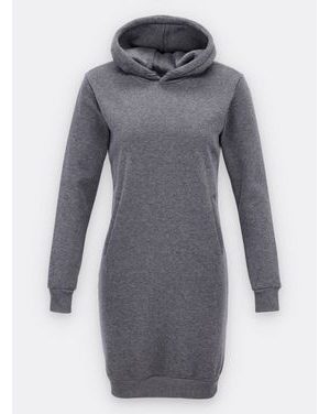 Dámska dlhá mikina s kapucňou grafitová