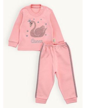 Dojčenská tepláková súprava LABUŤ púdrová