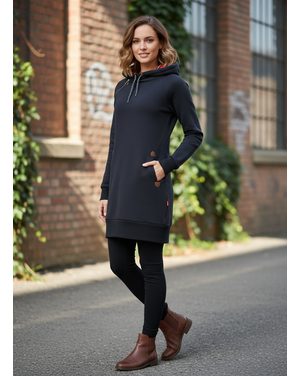 Dámská prodloužená mikina s kapucí černá