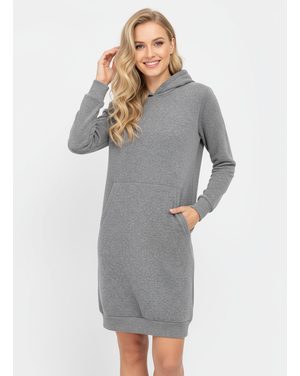 Dámska dlhá mikina s kapucňou sivá