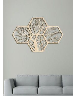 Drevený strom života motív včelieho úľa