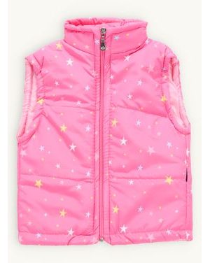 Detská prešívaná vesta HVIEZDIČKY ružová
