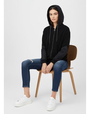 Dámska voľná mikina s kapucňou čierna